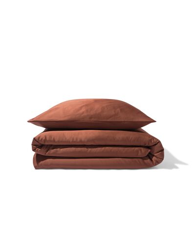 housse de couette 140x200/220 cm coton satin marron  - 5700279 - HEMA