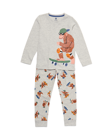 pyjama enfant singe gris clair gris clair - 1000030181 - HEMA