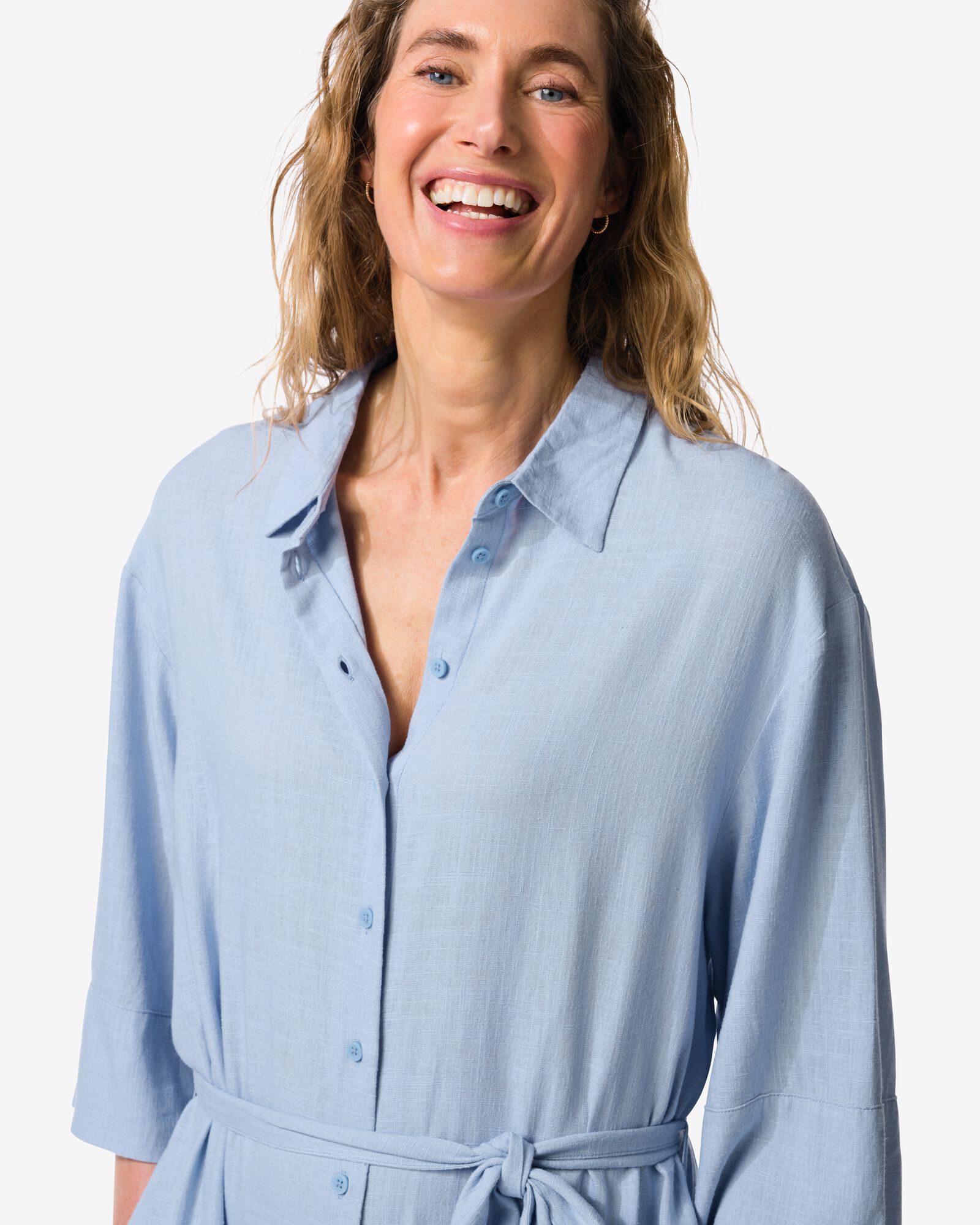 damesjurk Dawn regular fit lichtblauw lichtblauw - 36207930LIGHTBLUE - HEMA