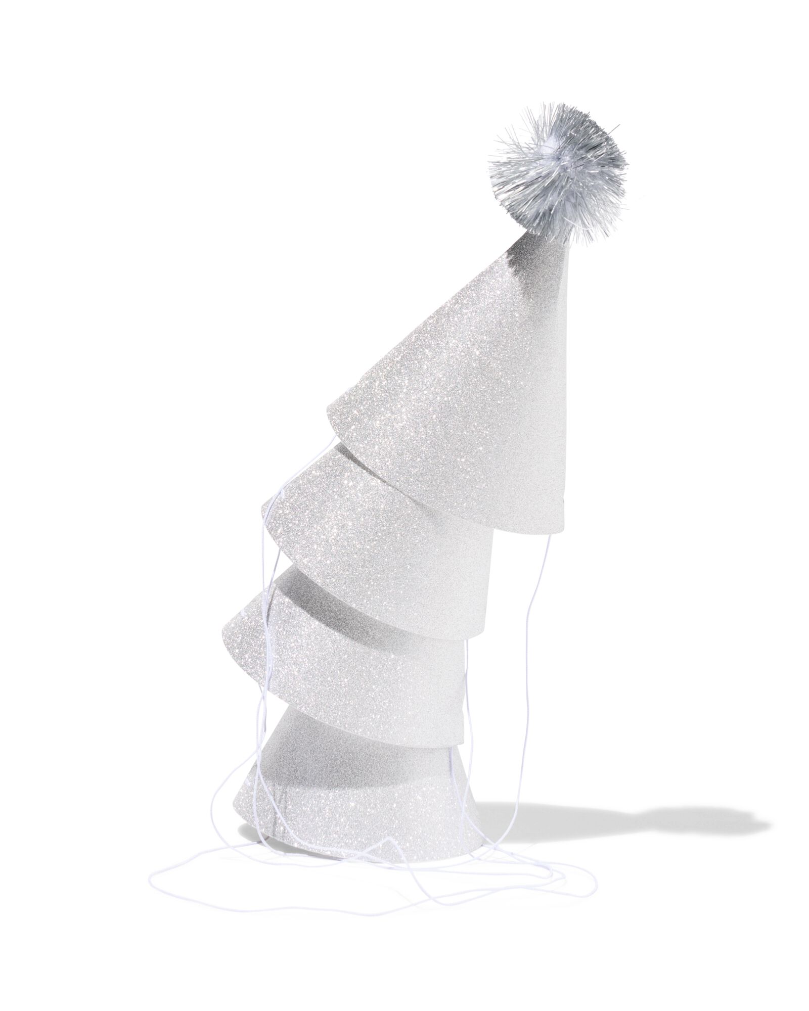 chapeaux de f&ecirc;te pompon argent&eacute;s - 4 pi&egrave;ces - 14250198 - HEMA