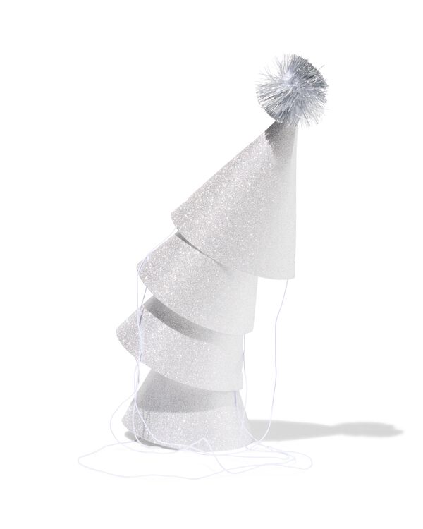 Partyh&uuml;te mit Pompons, silbern &ndash; 4 St&uuml;ck - 14250198 - HEMA