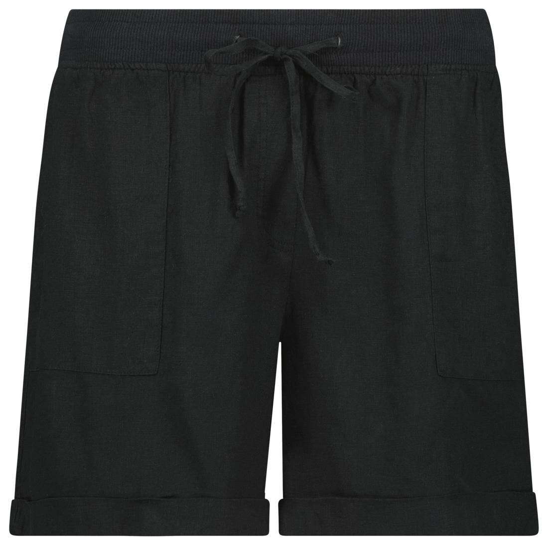 women's shorts with linen black - HEMA