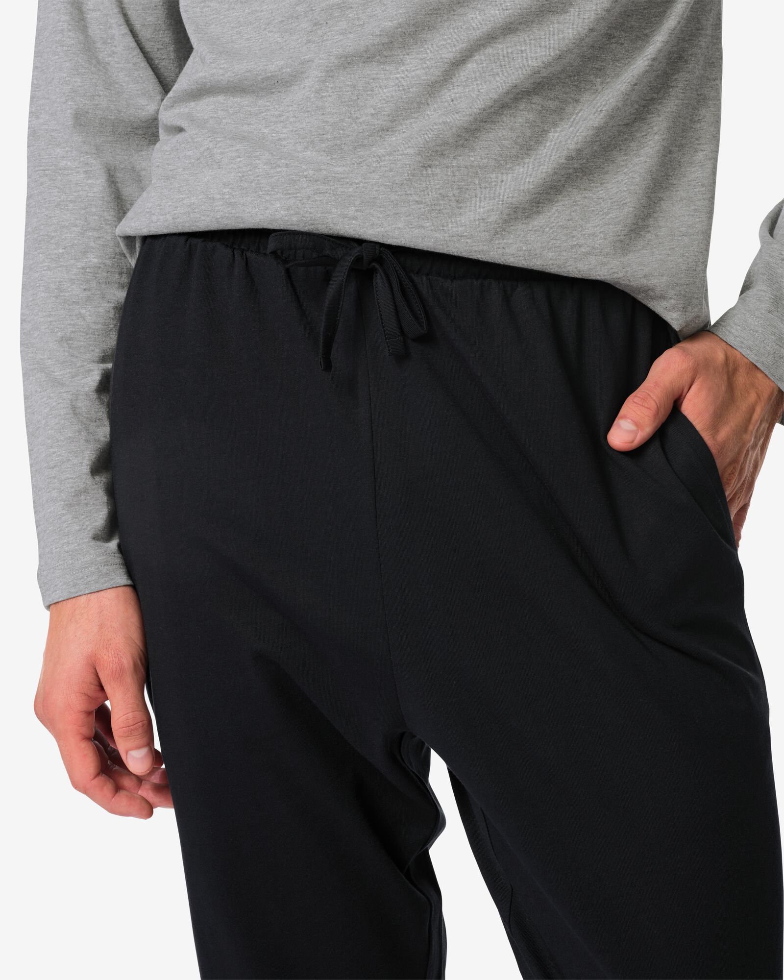 pyjama homme contraste gris chiné gris chiné - 23686640GREYMELANGE - HEMA