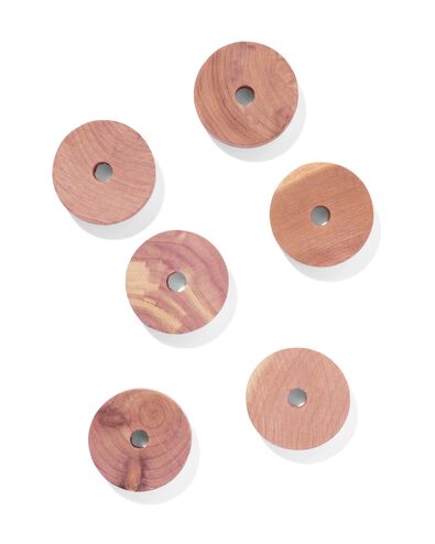 6er-Pack Ringe aus nat&uuml;rlichem Zedernholz - 39800034 - HEMA