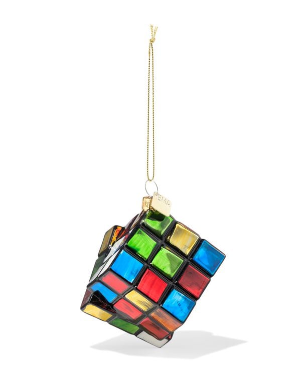 Weihnachtsanh&auml;nger, 6cm, Glas, W&uuml;rfel - 25102125 - HEMA