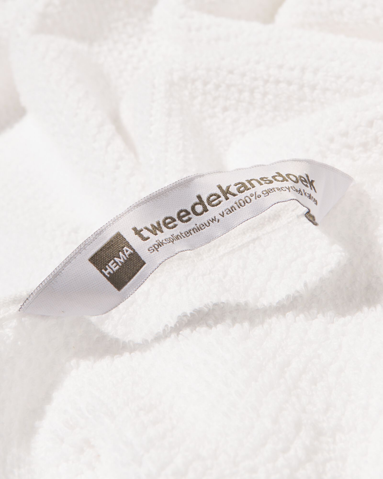serviette de bain 2&egrave;me vie coton recycl&eacute; blanc blanc - 1000031876 - HEMA