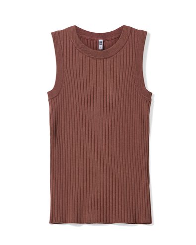 Damentop Frida, gerippt braun - 36200570BROWN - HEMA