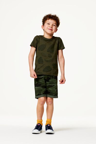 2er-Pack Kinder-Shorts dunkelgrün - 1000023231 - HEMA
