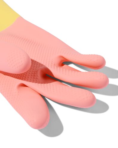 gants de ménage en latex roses M (7-7,5) - 20540032 - HEMA
