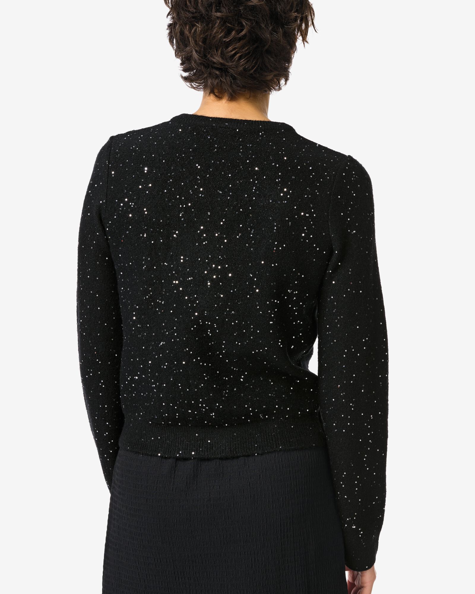 damesvest Gia glitter zwart zwart - 36205840BLACK - HEMA