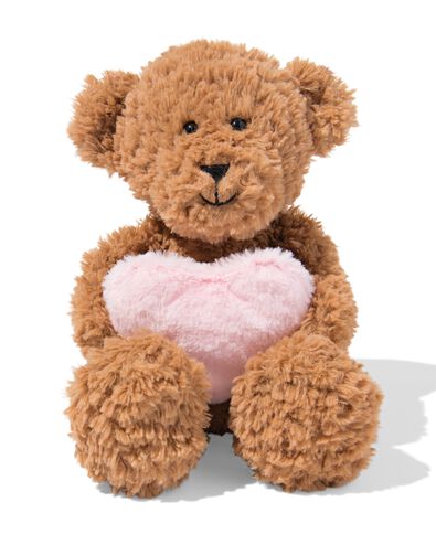 ours en peluche 14 x 14 x 20 cm avec pochette cadeau amour - 60800071 - HEMA