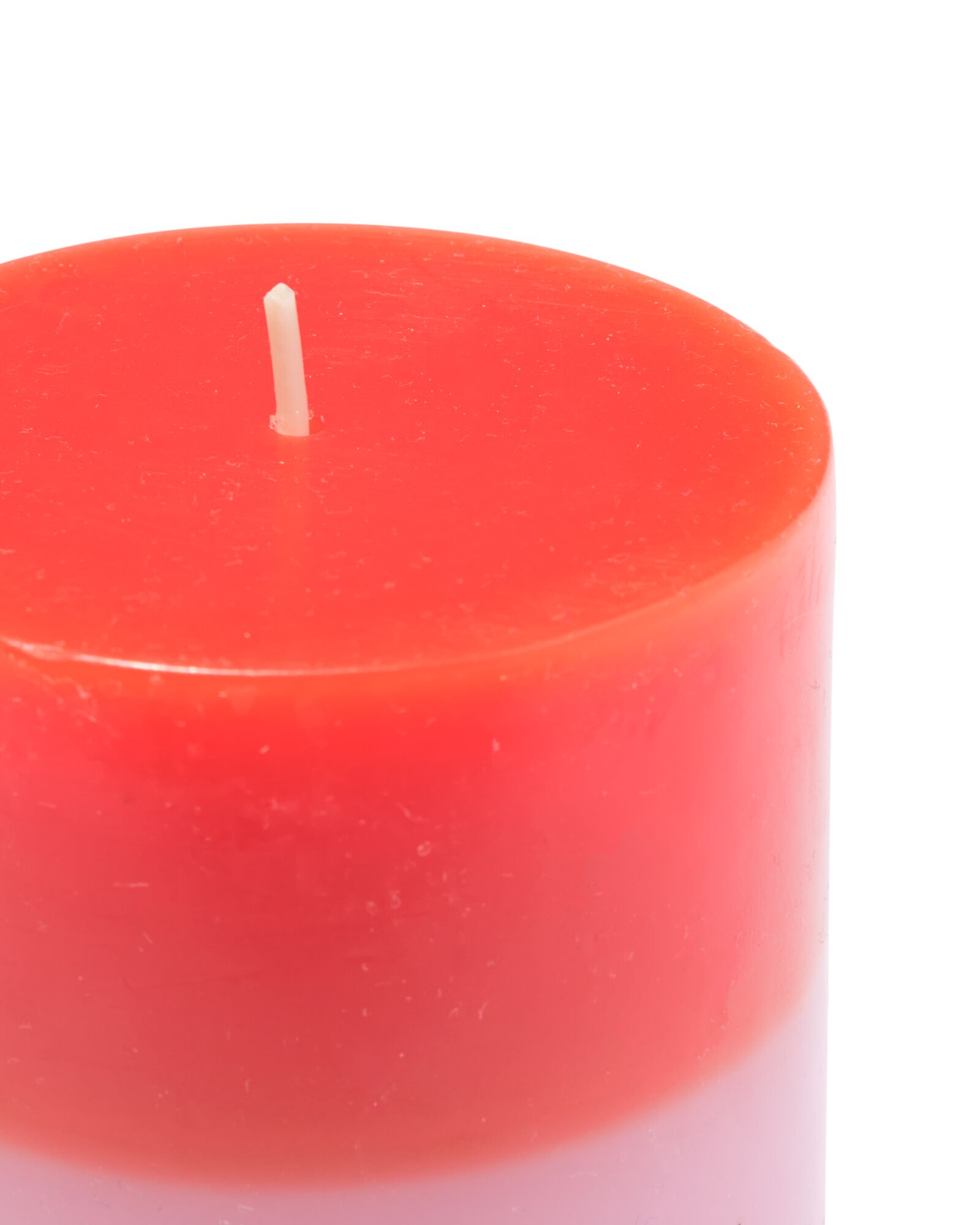 bougie cylindrique ⌀7x10cm rayures orange-rose - 13506162 - HEMA