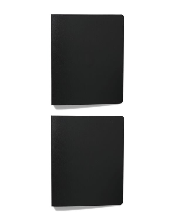 2-rings ringbandmappen A4 zwart - 2 stuks - 14822360 - HEMA