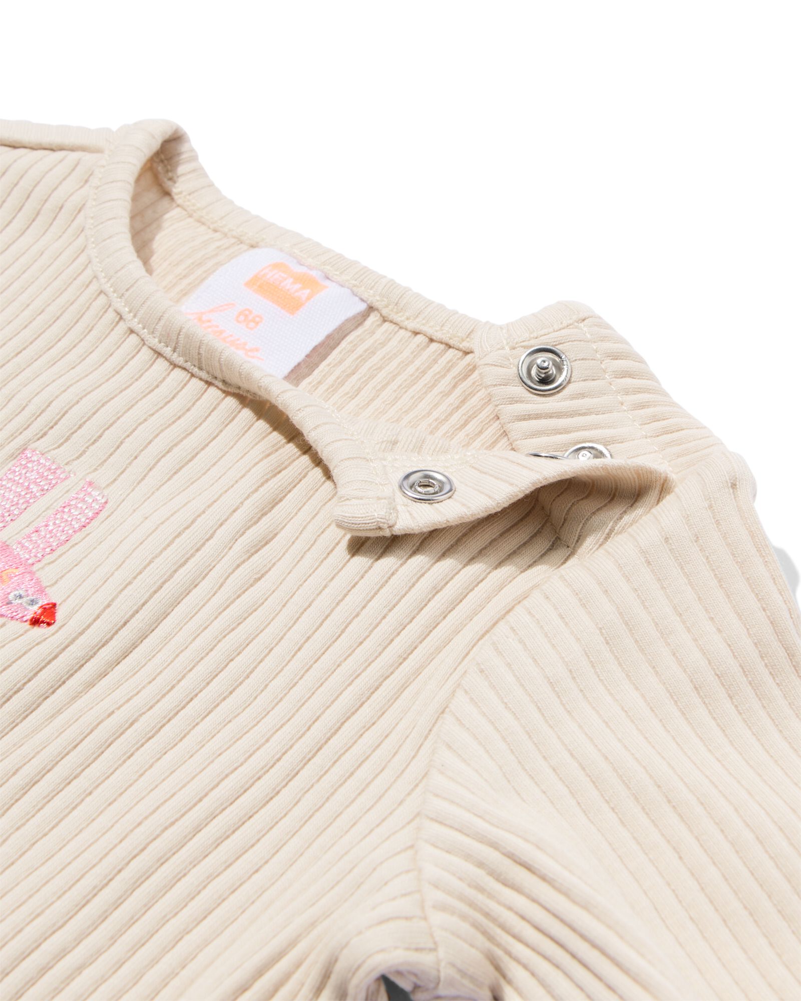 t-shirt c&ocirc;tel&eacute; fleurs b&eacute;b&eacute; - lot de 2 &eacute;cru &eacute;cru - 33059970ECRU - HEMA