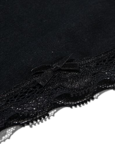 slip femme stretch coton/dentelle noir XS - 19620851 - HEMA