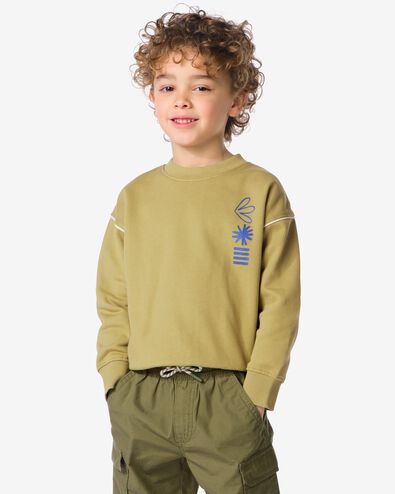 kindersweater grafisch olijf olijf - 30711403OLIVE - HEMA