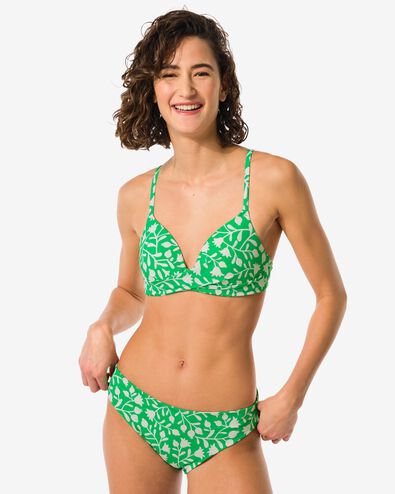 Damen-Bikinislip, mittelhohe Taille grün XS - 22351156 - HEMA