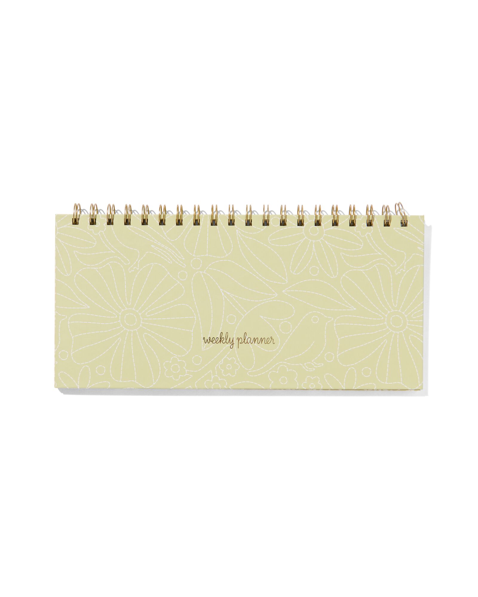 planificateur de bureau &agrave; spirale 13x27 vert - 14170118 - HEMA