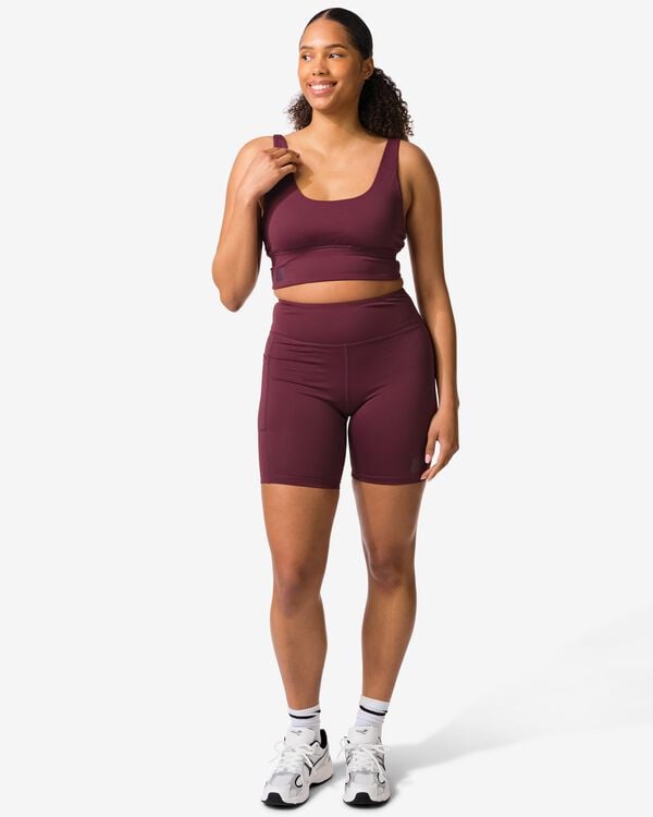 short cycliste femme  bordeaux bordeaux - 36000523BURGUNDYRED - HEMA