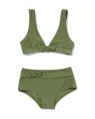 bikini enfant avec paillettes vert armée 158/164 - 22262438 - HEMA