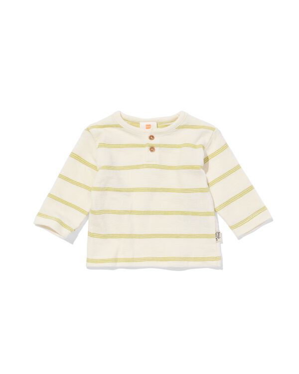 newborn T-shirt strepen ecru ecru - 33446620ECRU - HEMA