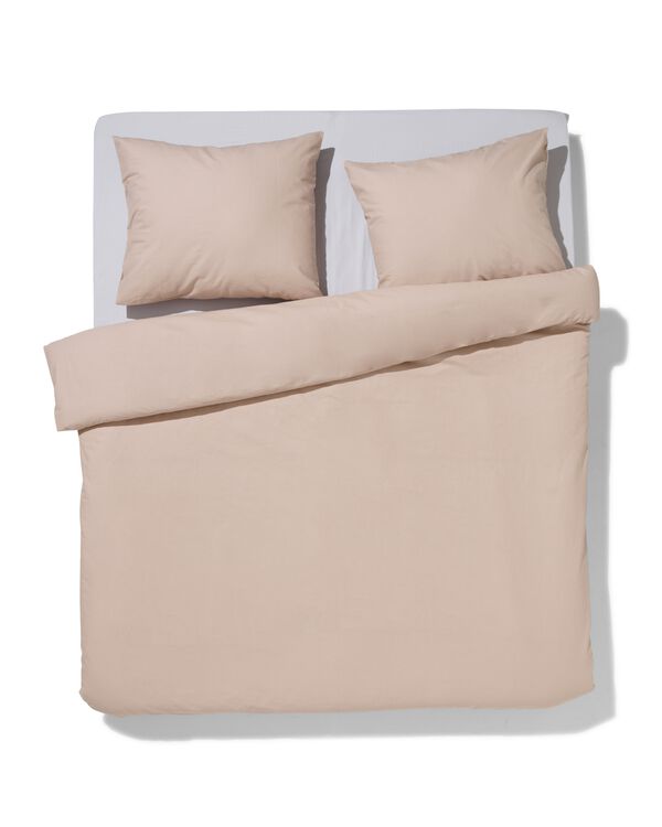 housse de couette 200x200/220 coton doux taupe - 5790135 - HEMA