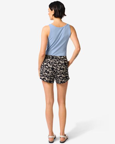 Damen-Shorts, entspannte Passform, Bl&auml;tter schwarz schwarz - 36304250BLACK - HEMA