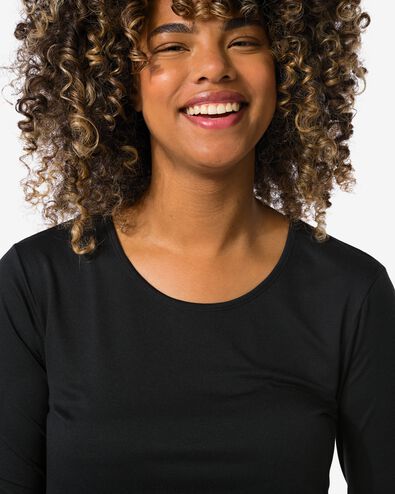 Damen-Thermoshirt schwarz schwarz - 1000022106 - HEMA