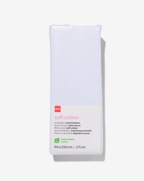Spannbettlaken - Soft Cotton - 90x220cm - weiß weiß 90 x 220 - 5140016 - HEMA