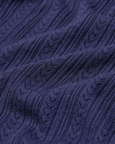 dames T-shirt Charlie pointelle donkerblauw donkerblauw - 36206260DARKBLUE - HEMA
