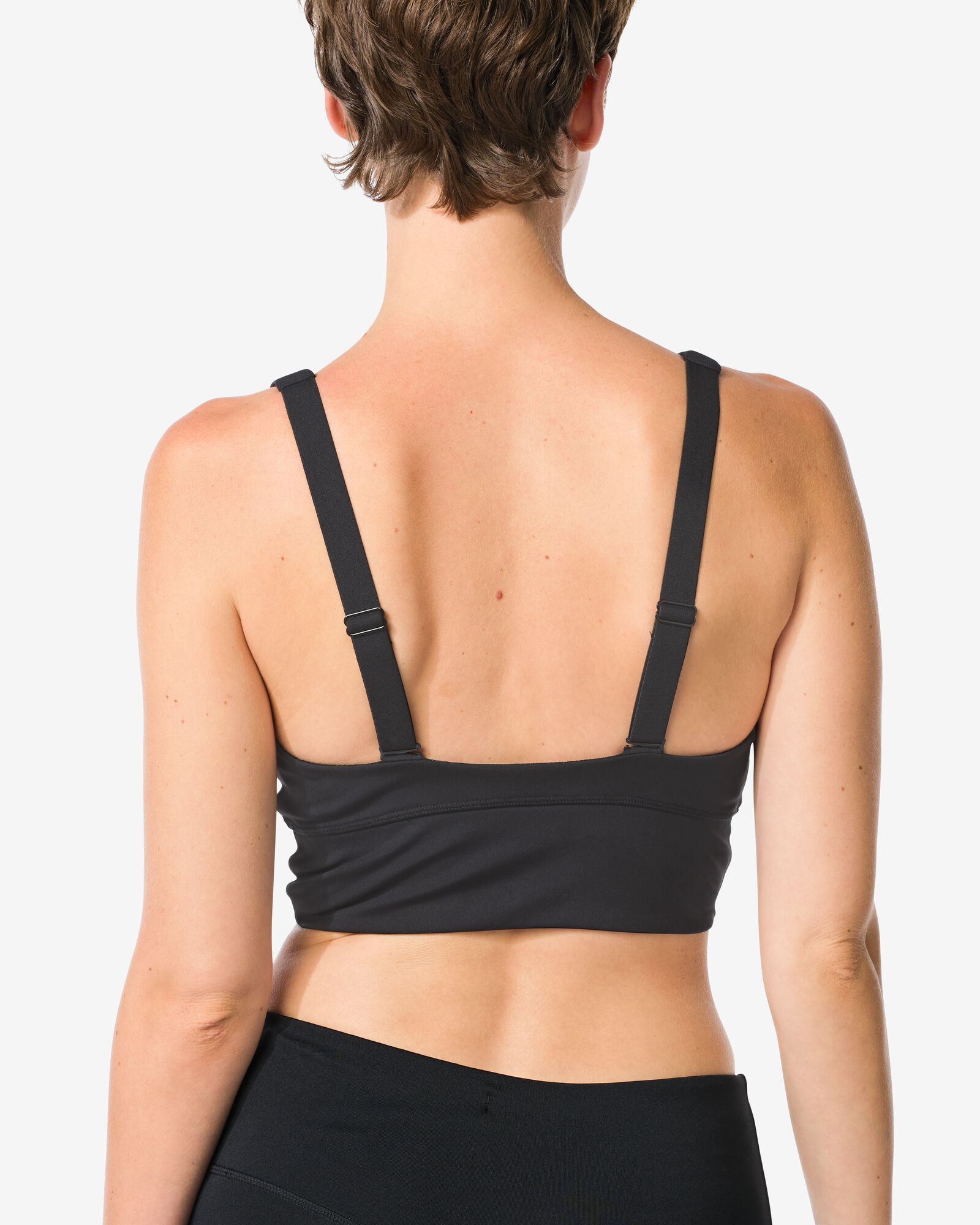 soutien-gorge de sport pr&eacute;form&eacute; maintien l&eacute;ger sans armatures noir M - 21700257 - HEMA