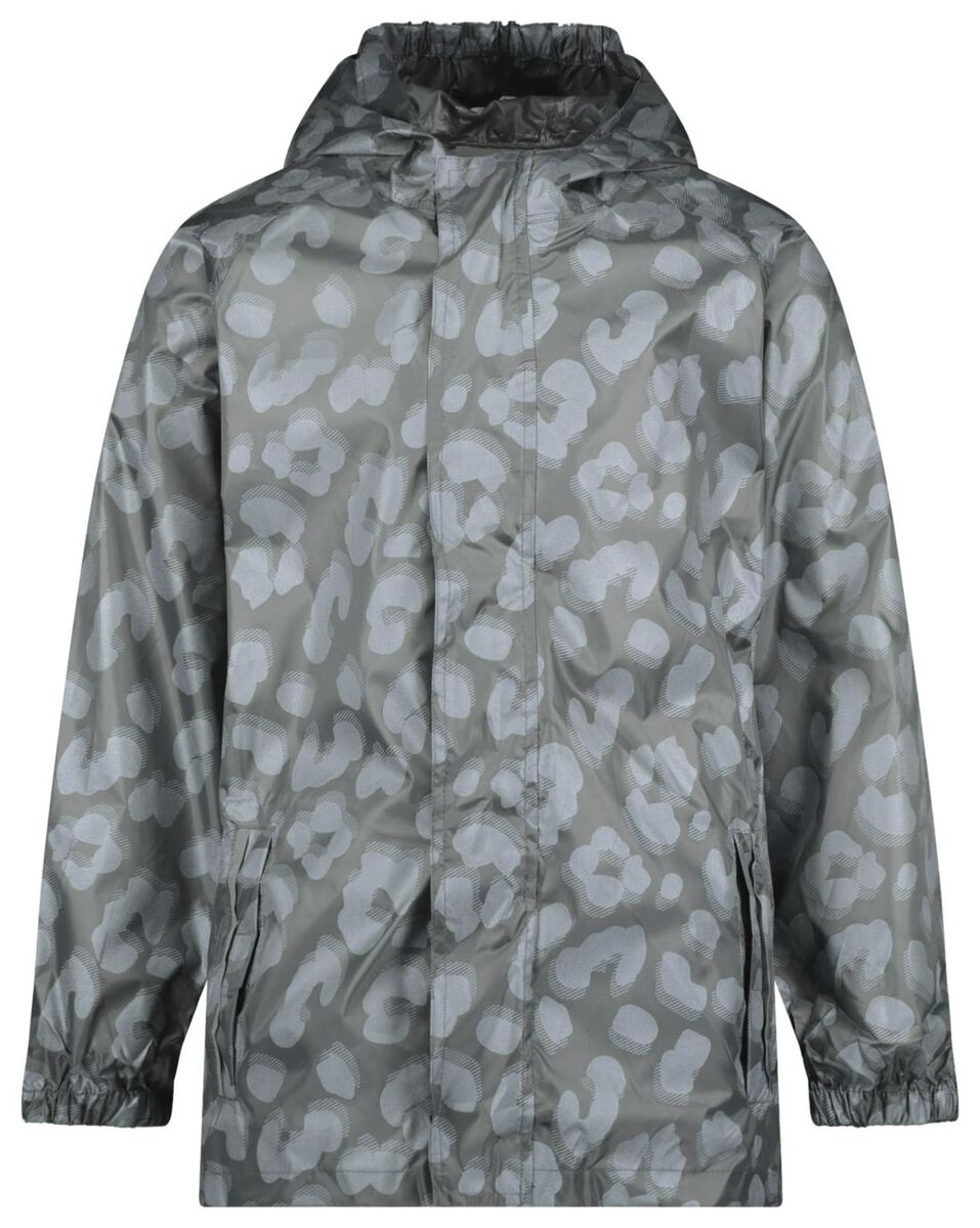 easy-fold children's raincoat leopard grey - 1000022427 - hema