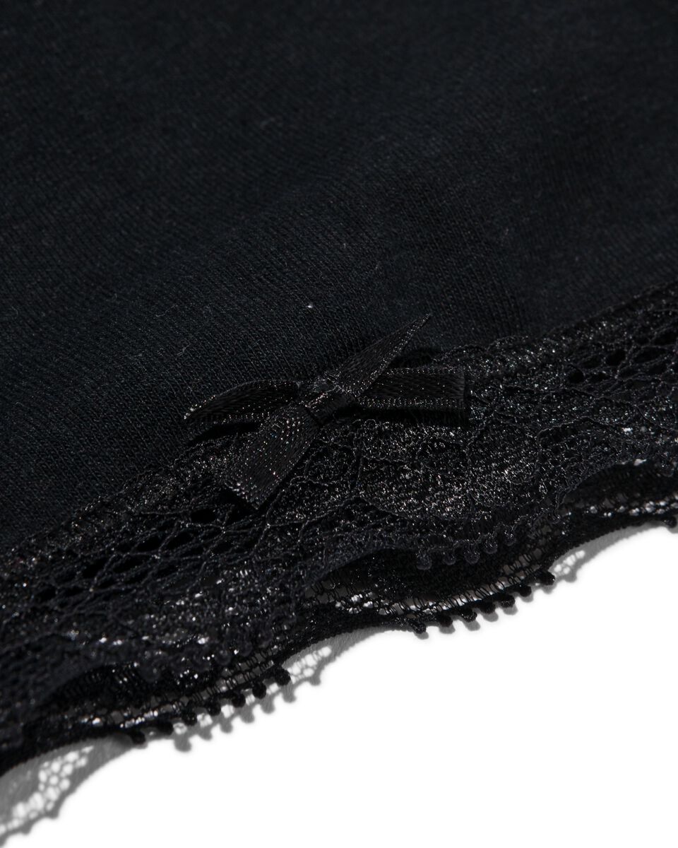 slip femme stretch coton/dentelle noir noir - 1000025026 - HEMA