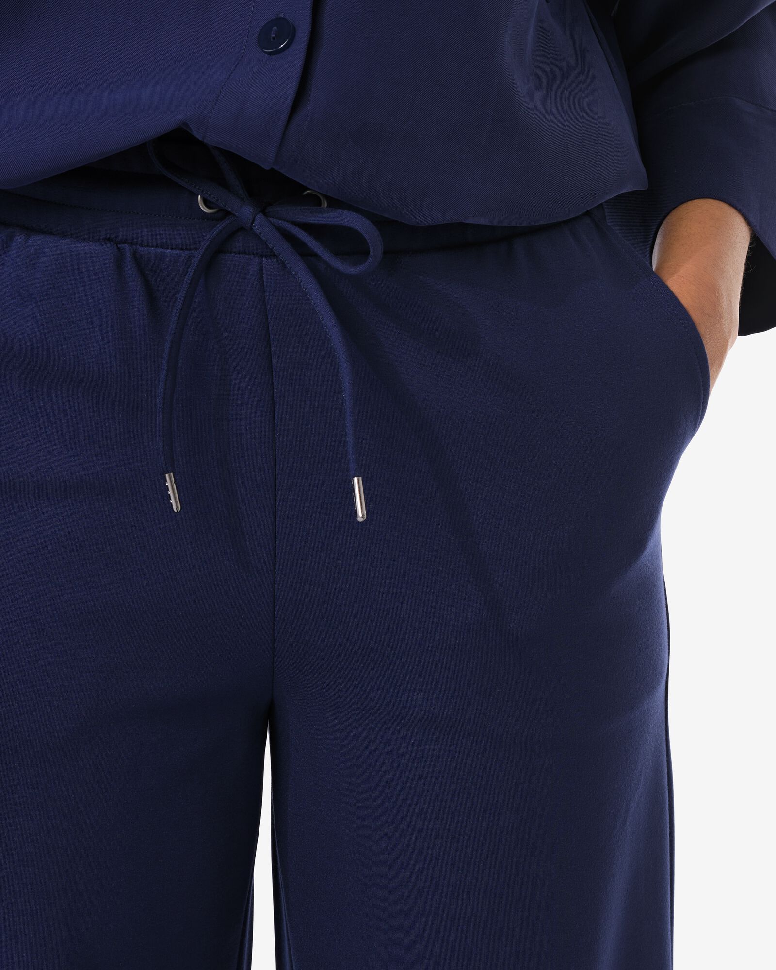 pantalon femme Wendy jambes larges bleu fonc&eacute; bleu fonc&eacute; - 36206270DARKBLUE - HEMA