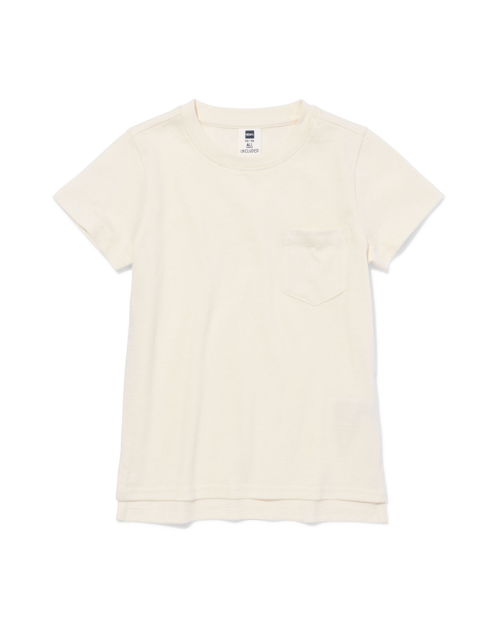 kinder T-shirt structuur ecru ecru - 30718804ECRU - HEMA