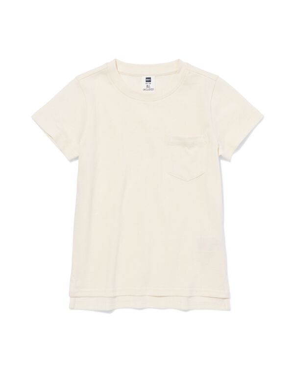 kinder T-shirt structuur ecru ecru - 30718804ECRU - HEMA