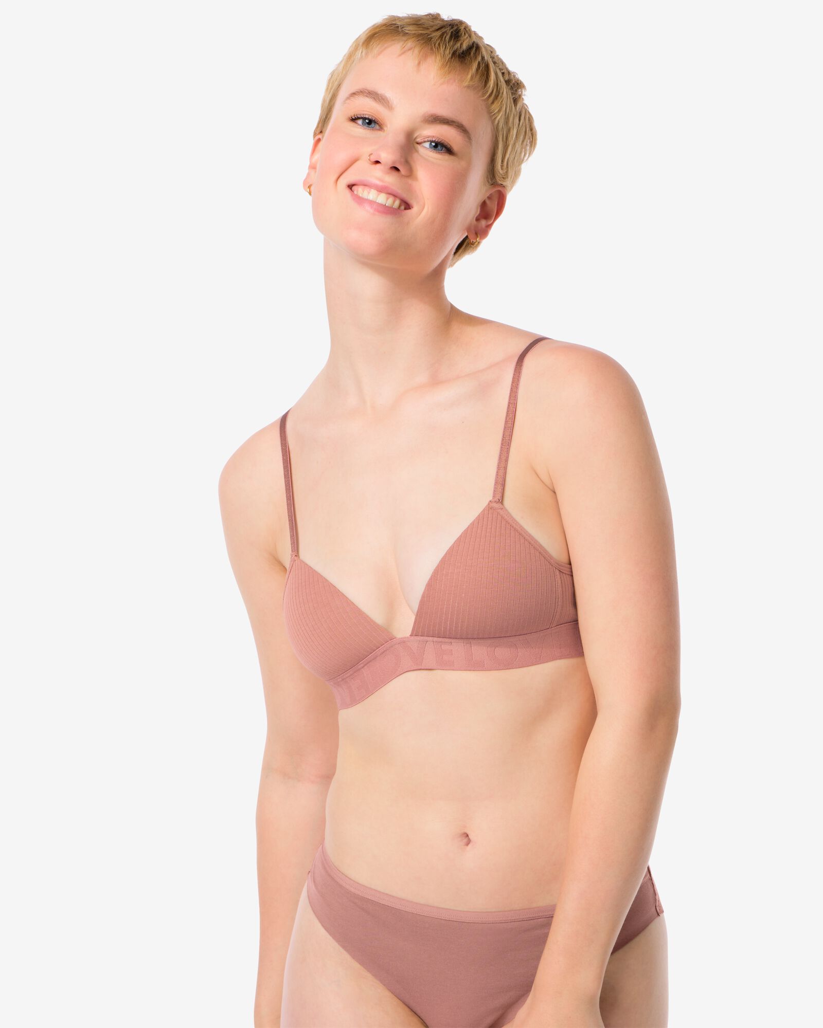 soutien-gorge préformé sans armatures coton marron clair marron clair - 21960705LIGHTBROWN - HEMA