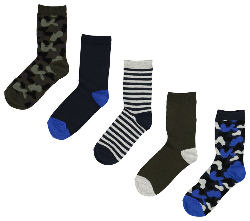 5 paires de chaussettes enfant - camouflage vert - 1000020469 - HEMA