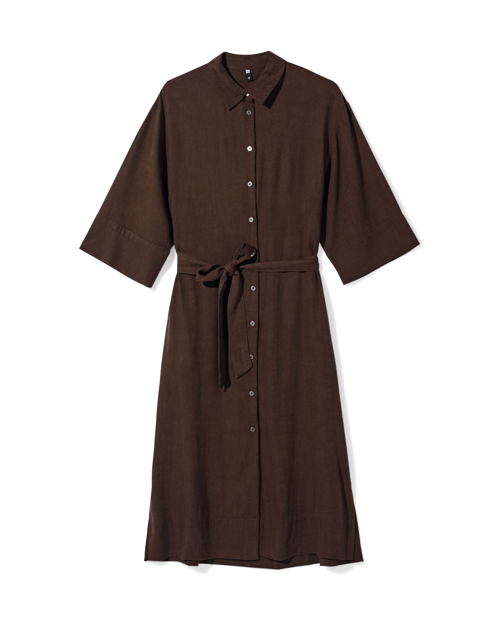 robe femme Dawn midi coupe droite marron fonc&eacute; marron fonc&eacute; - 36207920DARKBROWN - HEMA