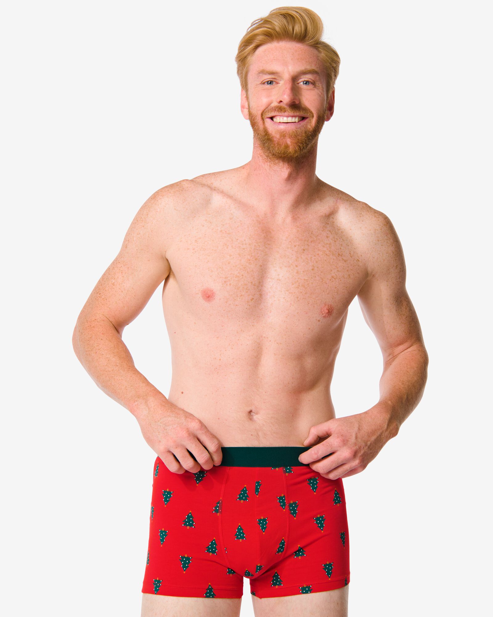 boxer court homme coton stretch rouge rouge - 19193720RED - HEMA