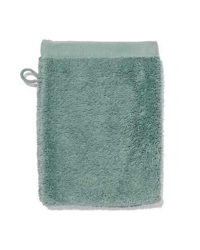 gant de toilette qualité hôtel extra doux bleu vert - 5230059 - HEMA