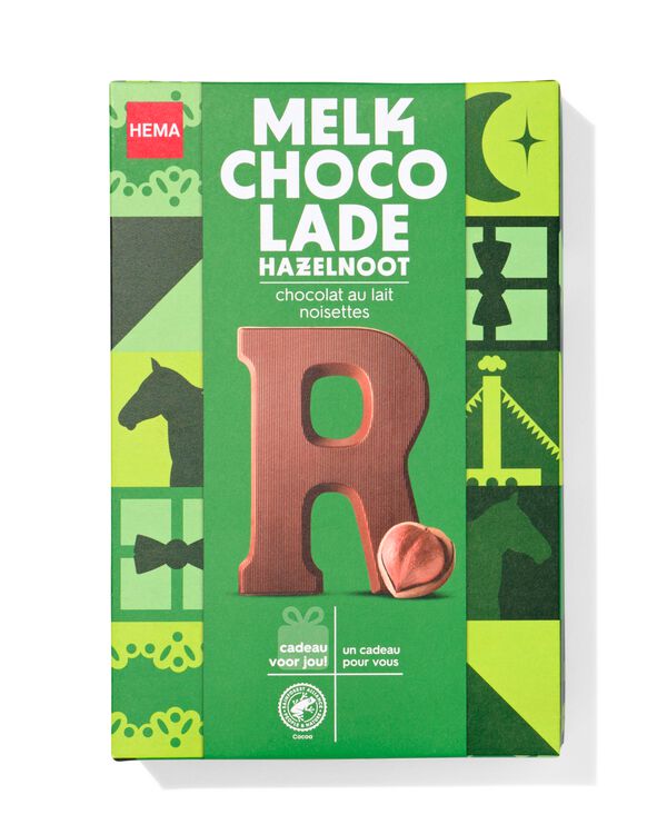lettre R en chocolat aux noisettes 140g noisette lait R - 24414018 - HEMA