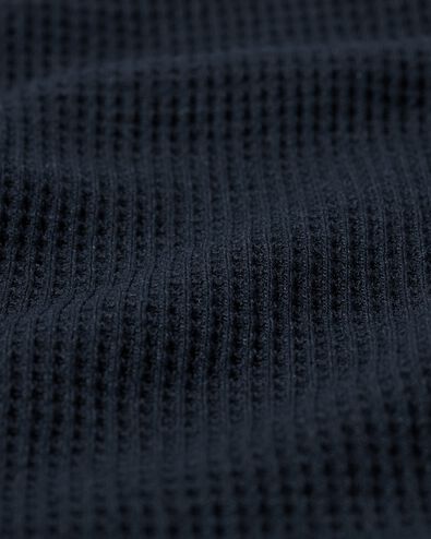 Herren-Loungeshirt, Baumwolle mit Waffeloptik dunkelblau XL - 23620244 - HEMA