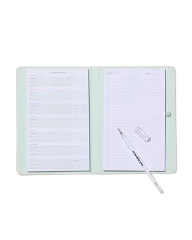 planificateur de repas avec stylo effa&ccedil;able (21 x 15 cm, vert clair) - 14103704 - HEMA