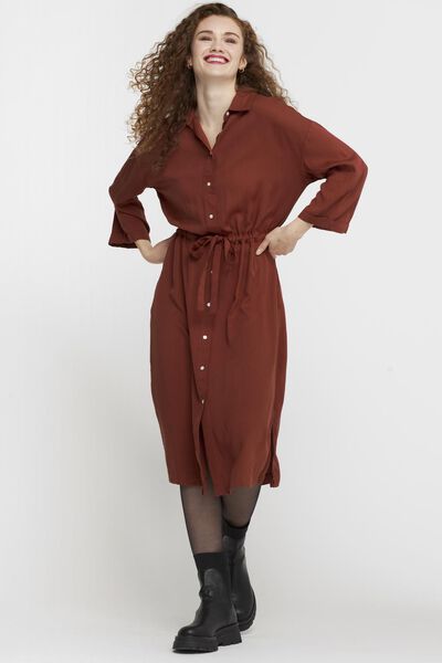 robe boutonnée femme Liza rouge - 1000026122 - HEMA