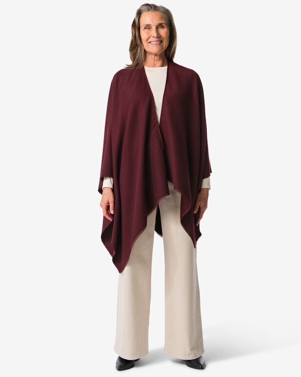 poncho rouge fonc&eacute; pour femme  - 16451054 - HEMA