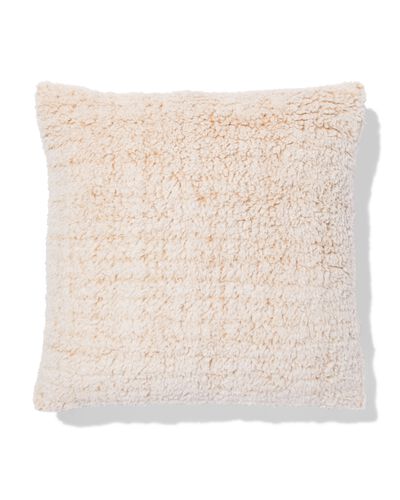 housse de coussin 50x50cm peluche brun clair - 7325166 - HEMA