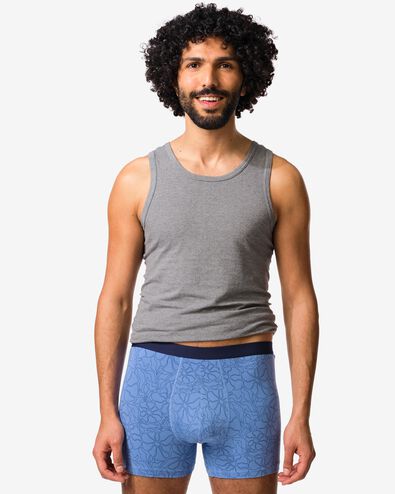Herren-Boxershorts Blumen &ndash; 3 St&uuml;ck mittelblau mittelblau - 19190080MIDBLUE - HEMA