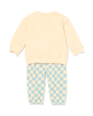 newborn kledingset jersey blokken  ecru ecru - 33438820ECRU - HEMA