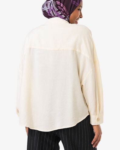 damesblouse Senna ribbel gebroken wit gebroken wit - 36206540OFFWHITE - HEMA